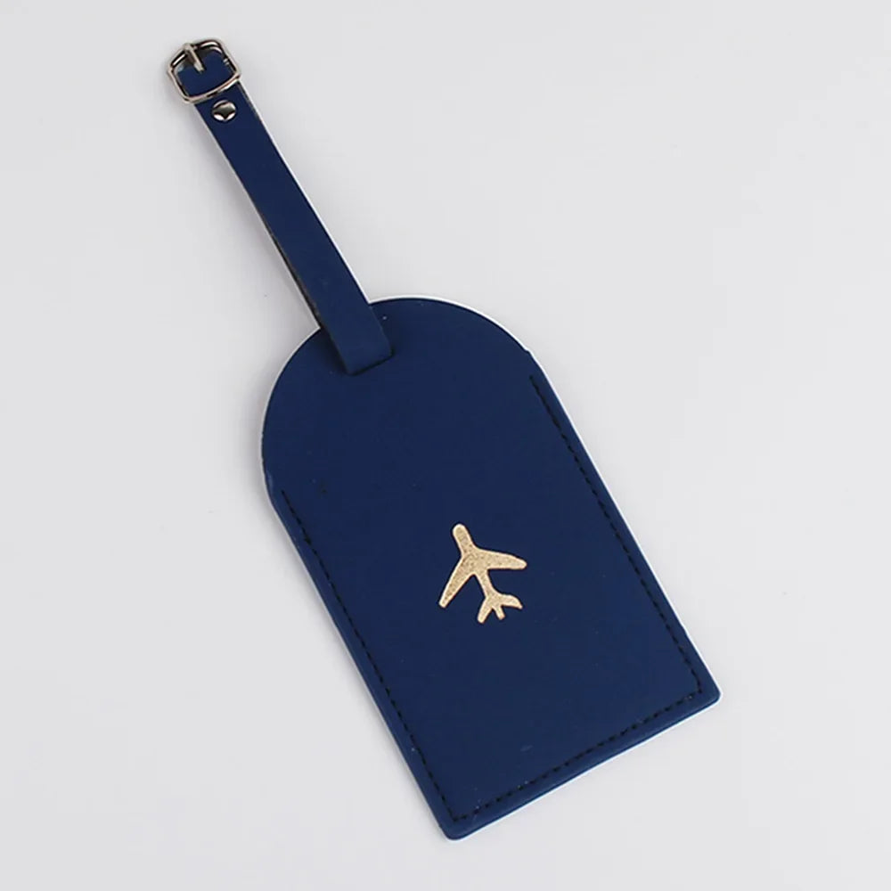 Luggage Tag Suitcase Luggage Label PU Leather Baggage Boarding Bag Tag Portable Travel Accessories Name ID Address Holder