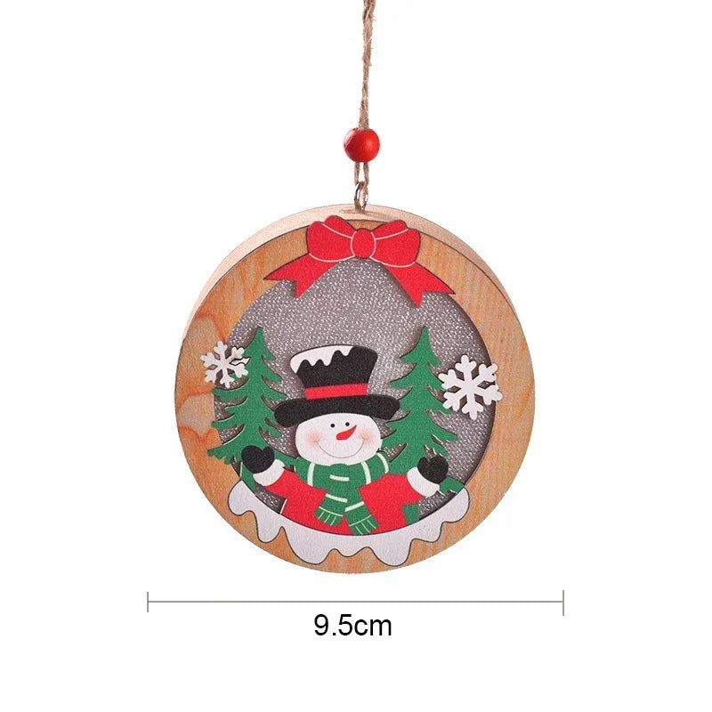 Christmas Decorations LED Night Light Luminous Christmas Tree Pendant Santa Claus Snowman Pendant Ornament Xmas Night Lights