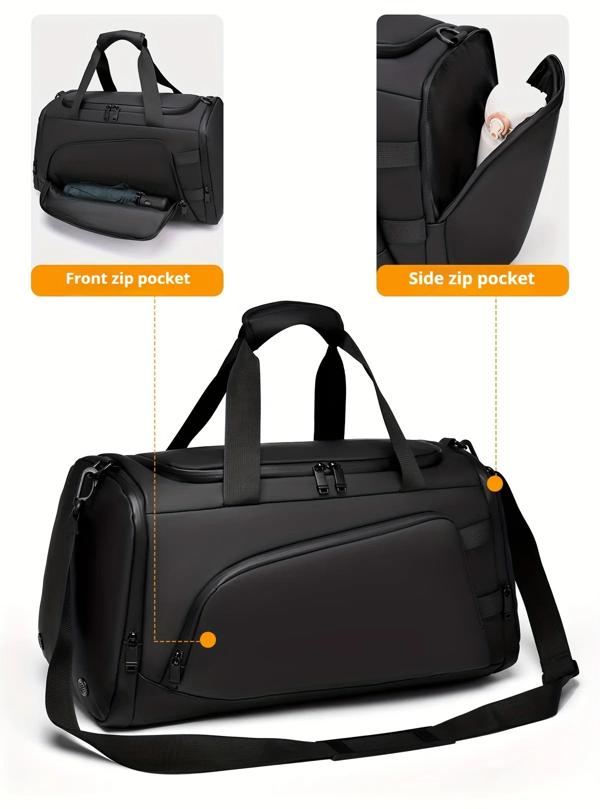 Large capacity multifunctional luggage bag with multiple compartments and shoe pockets,  casual sports and fitness bag
