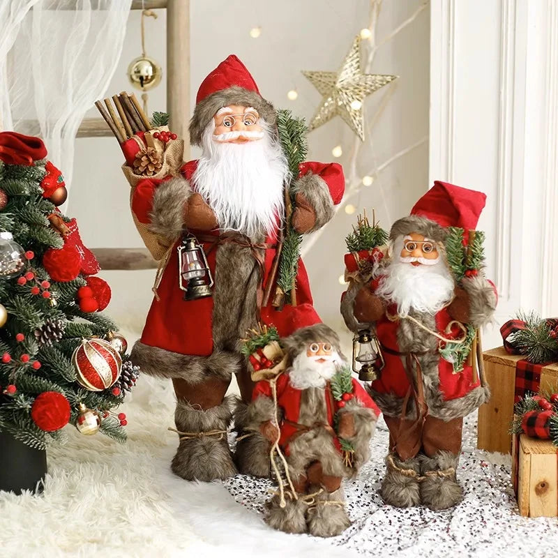 60CM Large Santa Claus Dolls Ornaments Standing Santa Figurine Doll Christmas Home Decoration Kids Gift navidad home decor