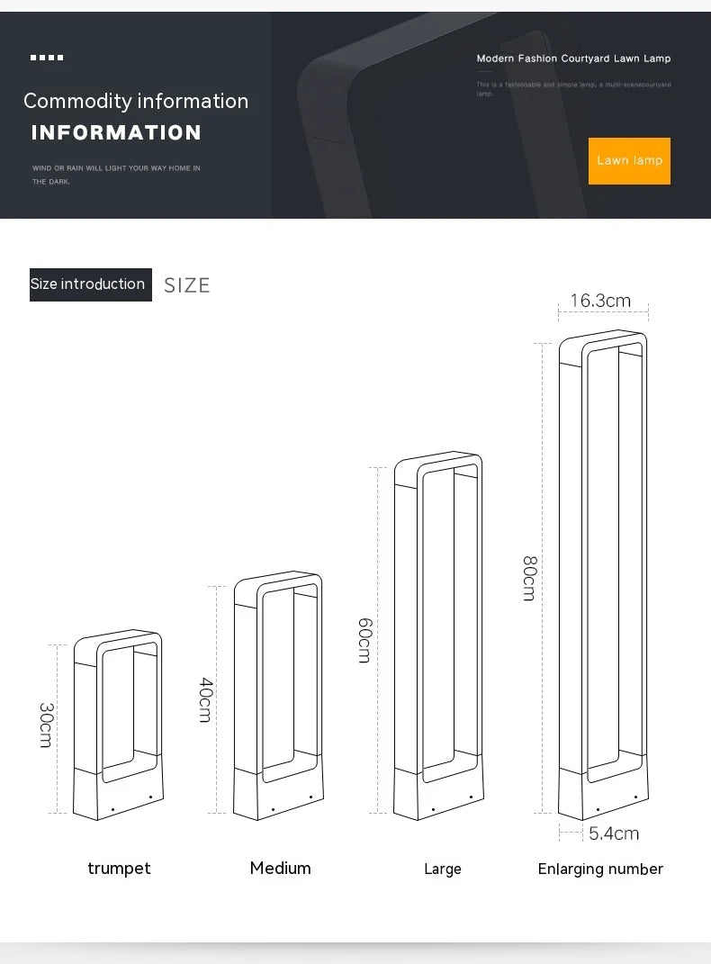 LED10W Lighting Lawn Lamp Outdoor Waterproof IP65 Aluminum Alloy Chinese-Style Arch Shape Park Villa Garden Landscape Decoration