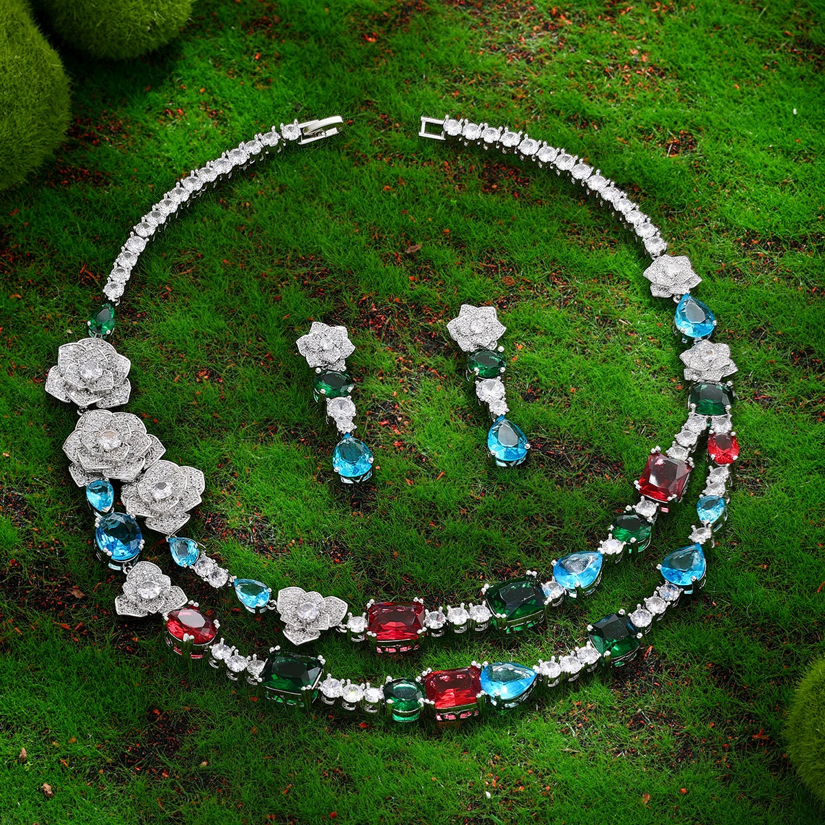 2023 Hot Selling Cubic Zirconia Bridal Wedding Jewelry Set Bridal 4-piece Set Women's Jewelry Set Jewelry Brand Reproduction