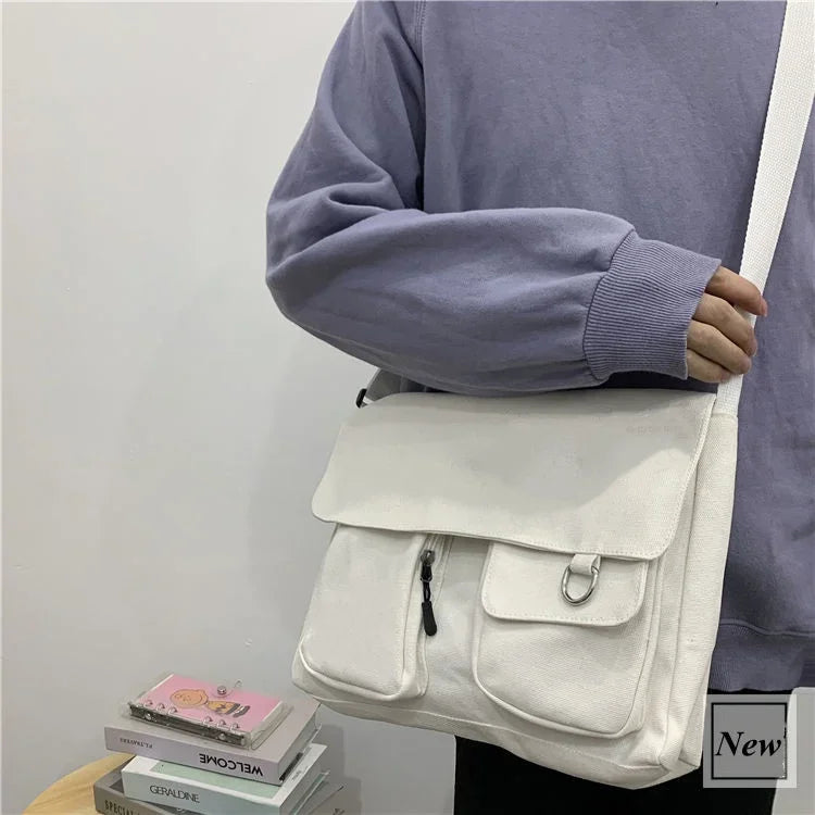 Canvas Messenger Shoulder Bag for Women & Girls