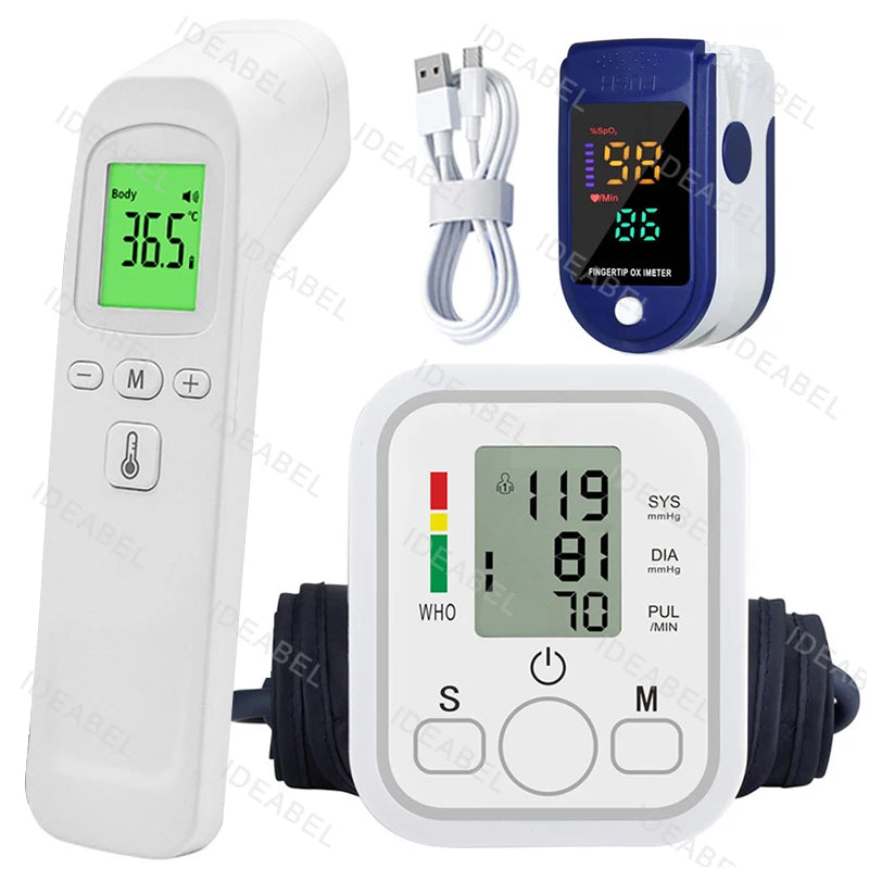 Tensiometer Heart Rate Pulse Meter BP Monitor Healthy Digital Arm Blood Pressure Meter Cuff Medical Automatic Pressure Tonometer