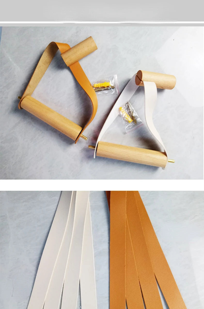 Kitchen Vertical Tissue Holder Tilet Wooden Wall Paper Roll Holder Creative Nordic Bathroom Perforated Tissue Holder