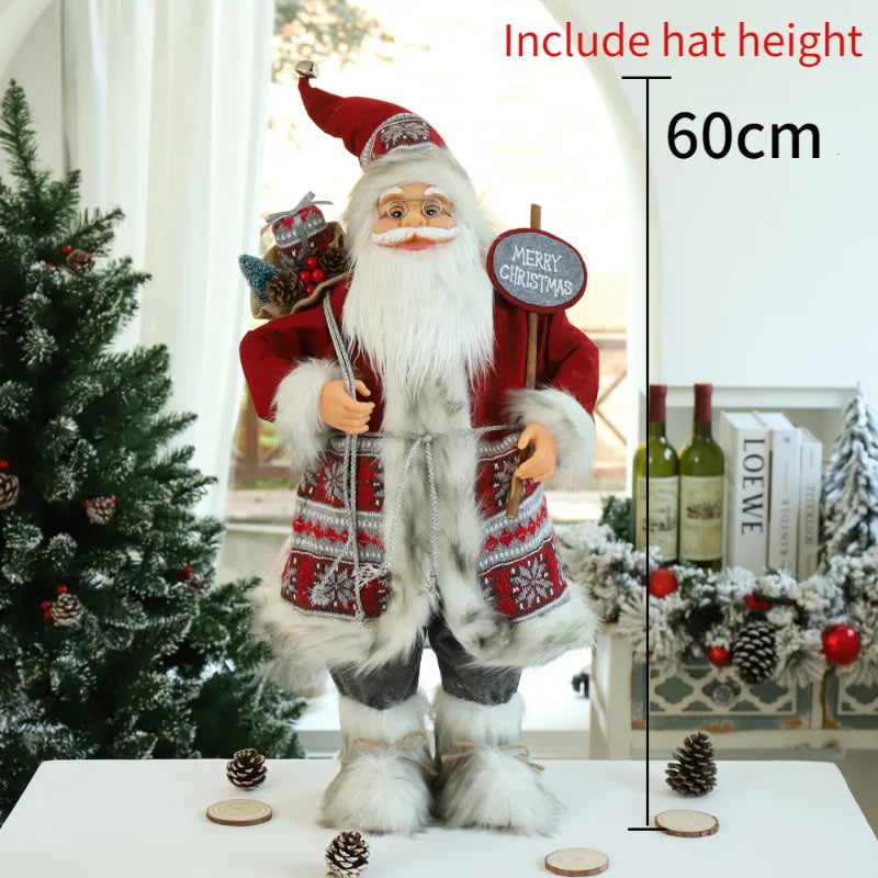 60CM Large Santa Claus Dolls Ornaments Standing Santa Figurine Doll Christmas Home Decoration Kids Gift navidad home decor