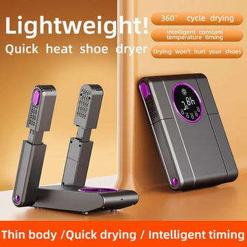 Foldable Electric Shoe Dryer  Deodorizer Sterilizer for Boots Sneakers Portable Smart Display Timer Control Travel Home Gym