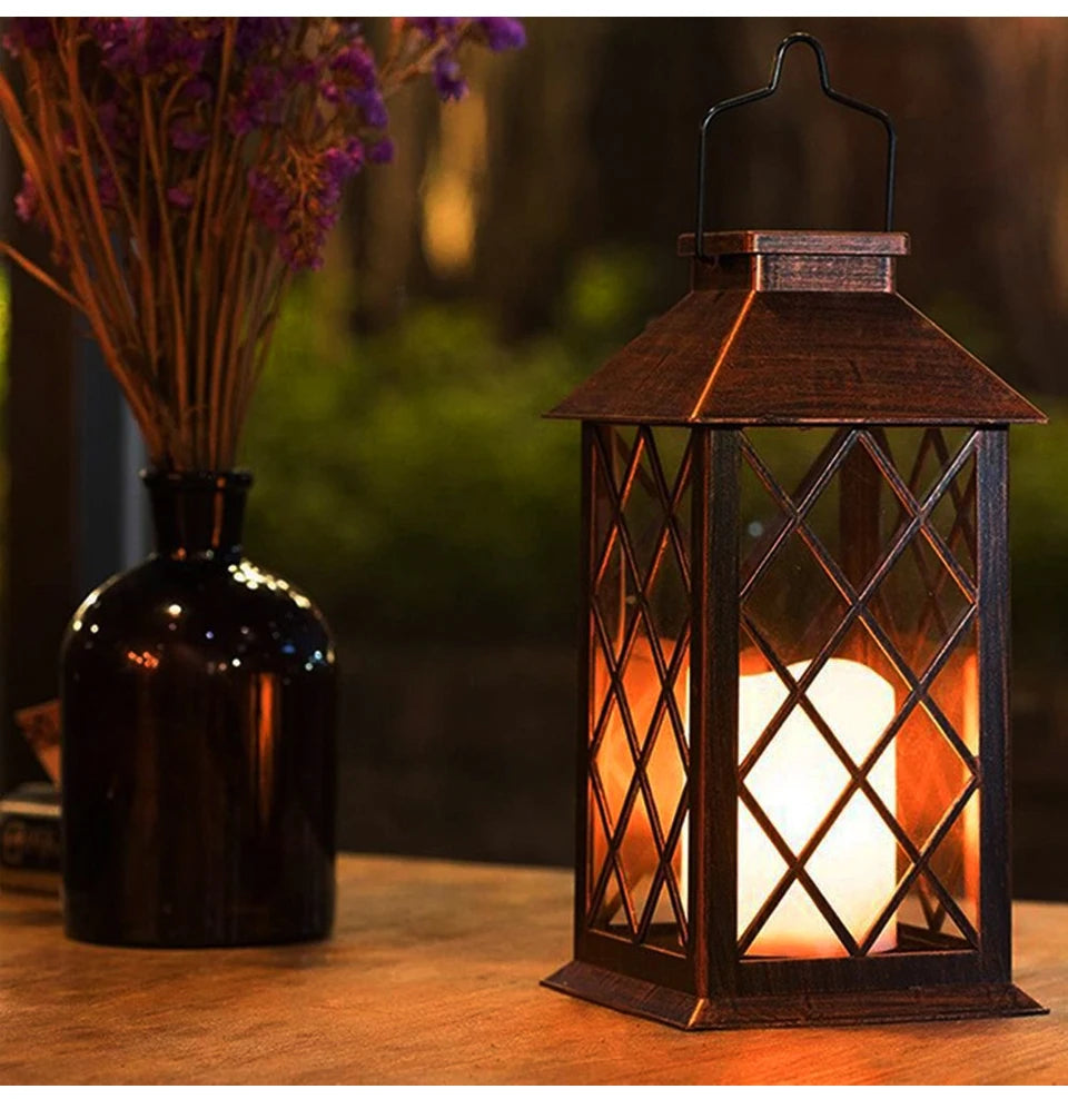 Garden Solar Palace Lantern Led Light Lawn Landscape Hanging Atmosphere Candle Lamp Floor Outdoor Solar Garden Decor Lighting