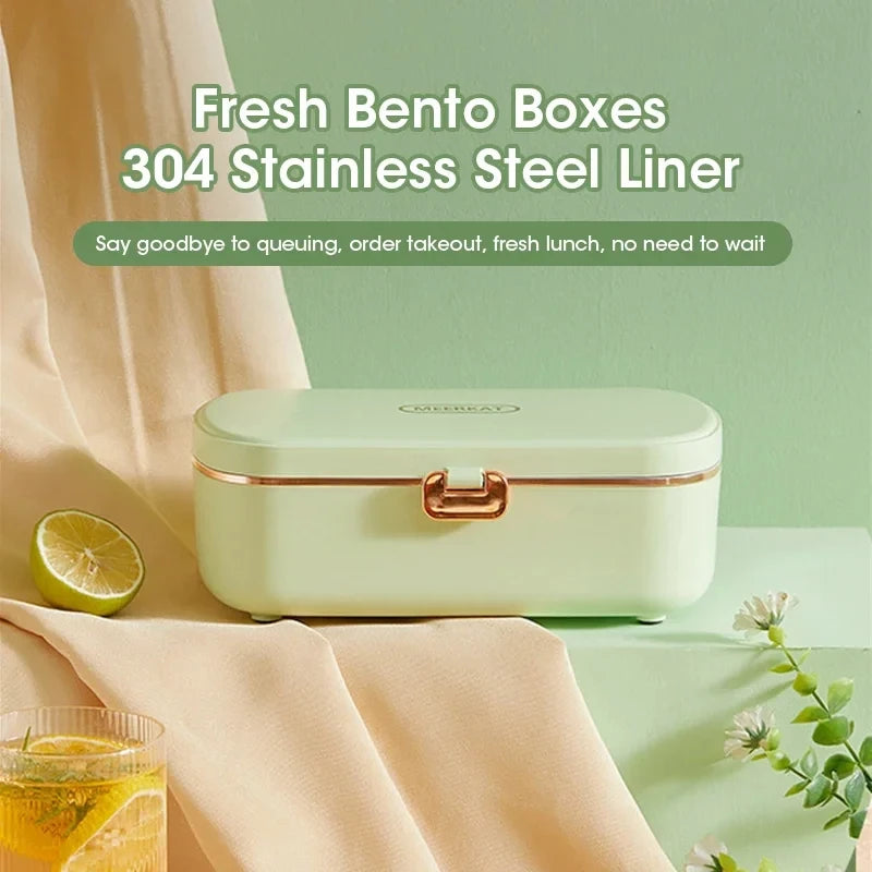 Electric Lunch Box Portable Food Warmer Water Free Bento Box Stainless Steel Food Warmer Office Food Lunch Box Electric Heater