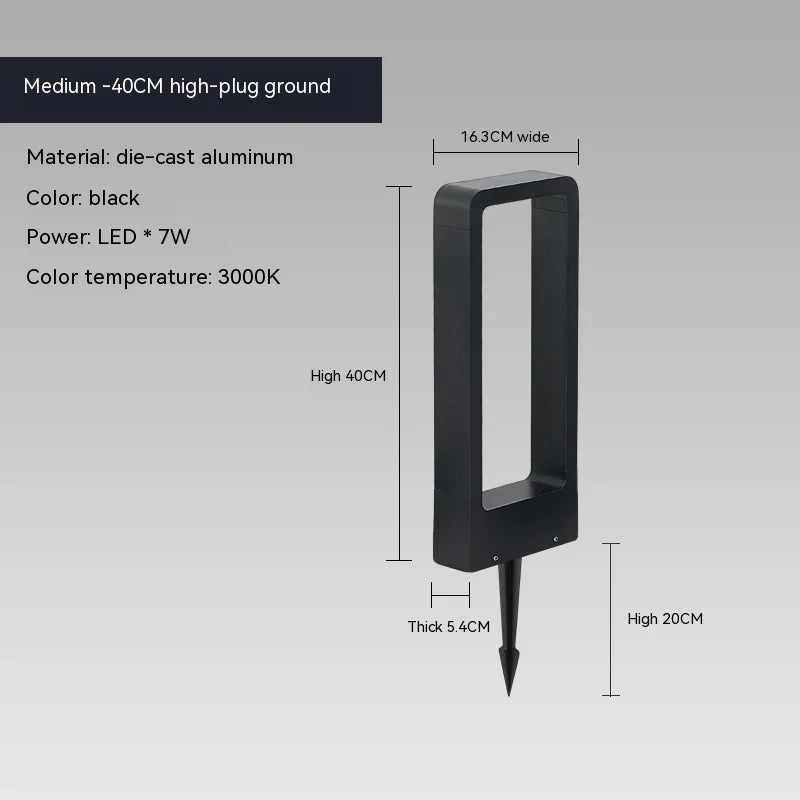 LED10W Lighting Lawn Lamp Outdoor Waterproof IP65 Aluminum Alloy Chinese-Style Arch Shape Park Villa Garden Landscape Decoration