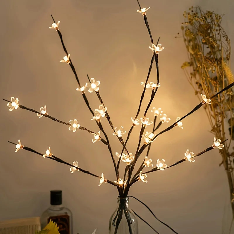 Cherry Blossom Tree Light Warm White LED Landscape Decoration for Home Garden Wedding Christmas Festival Party (Without battery)