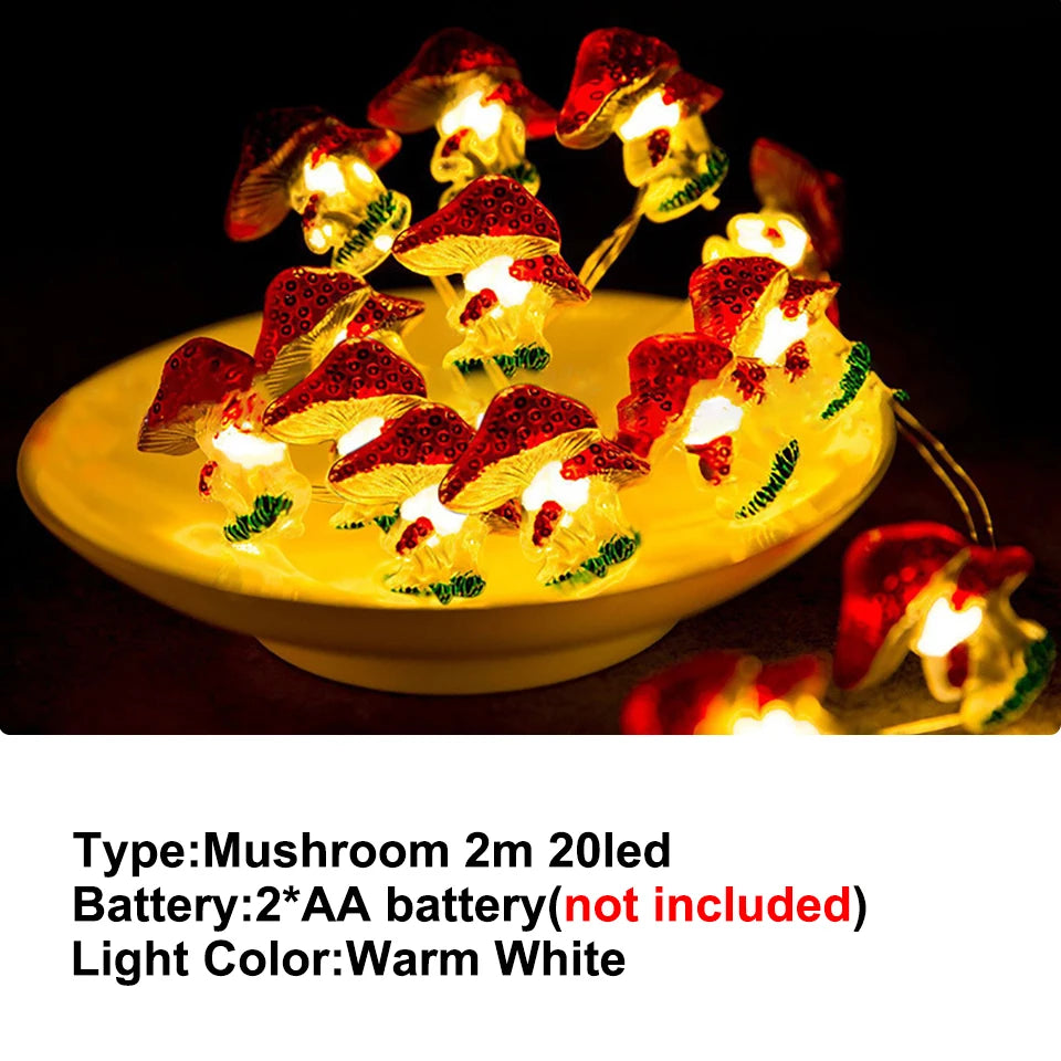 Christmas Lights 2M 20LED Fairy Lights Santa Claus Snowflake String Lights Battery Powered For Home Living Room Xmas Decor Lamp