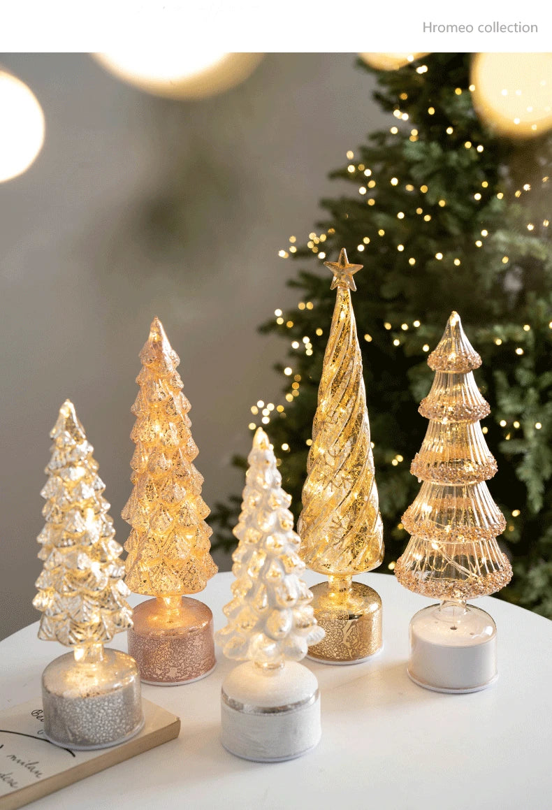 Portable Christmas Tree Night Light | 100% Cordless for Bedroom Desk | Battery Not Included | Romantic Xmas Decor Gift