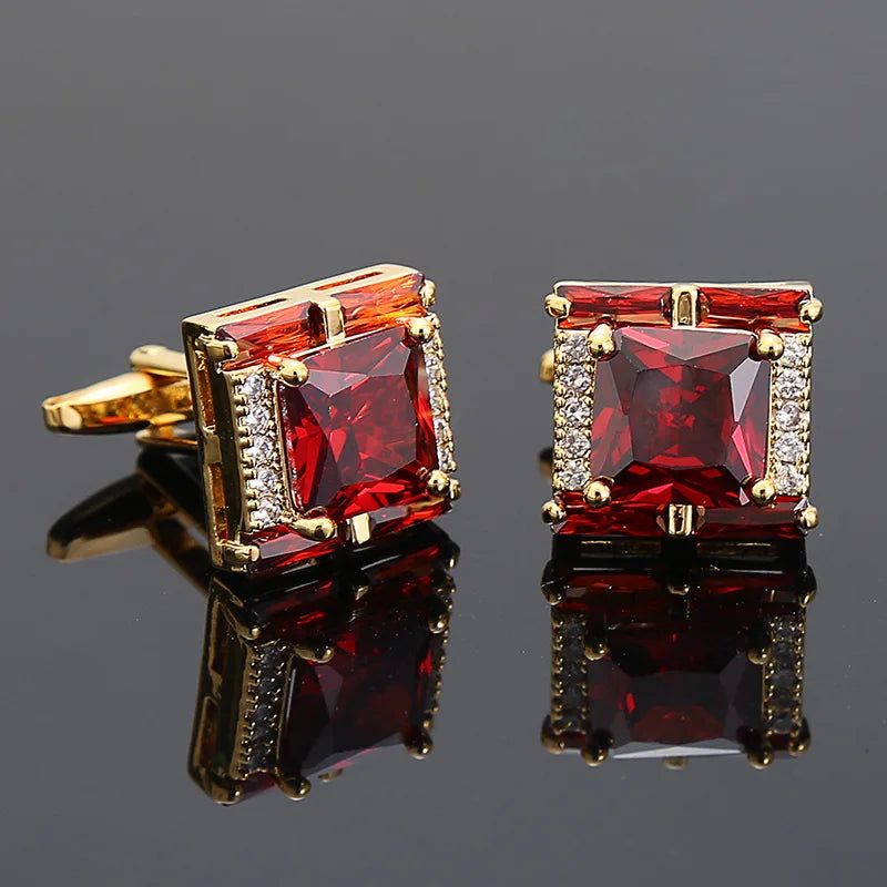 Luxury Gold Crystal Cufflinks for Men – Classic Dress Style