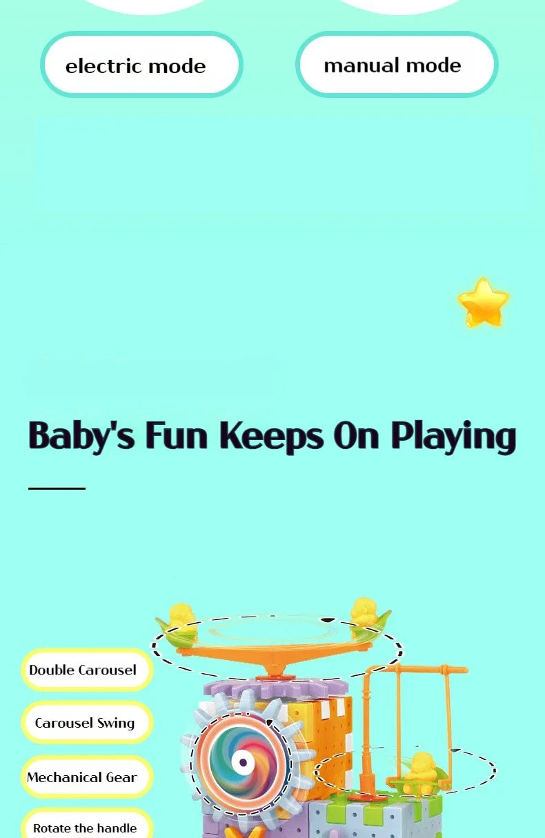 Electric Gears 3D Puzzle Model Building Kits Plastic Brick Blocks Educational Toys for Kids Children Gear Blocks Building Toys