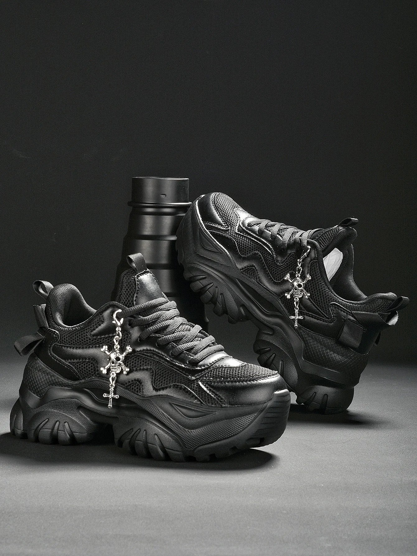 Women’s Punk Platform Sneakers Lace-Up High Heel Shoes