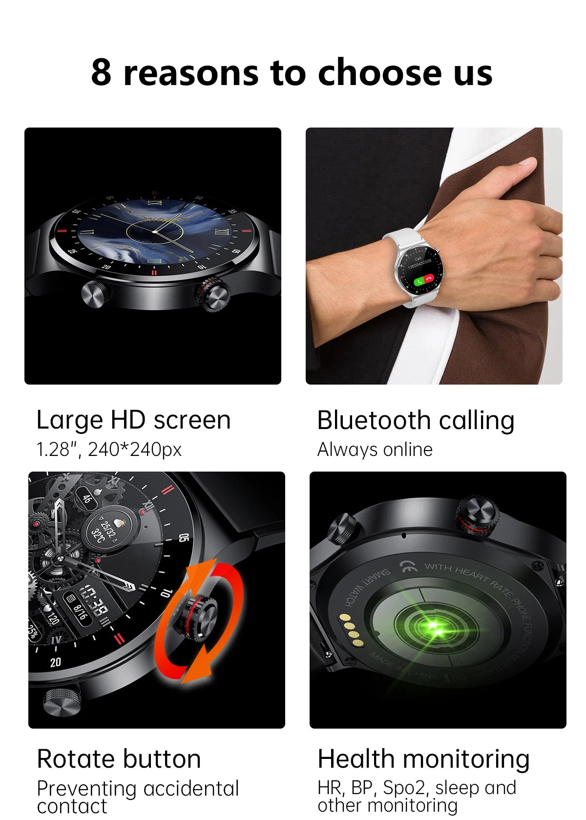 QW33 AMOLED Smart Watch with NFC & Call