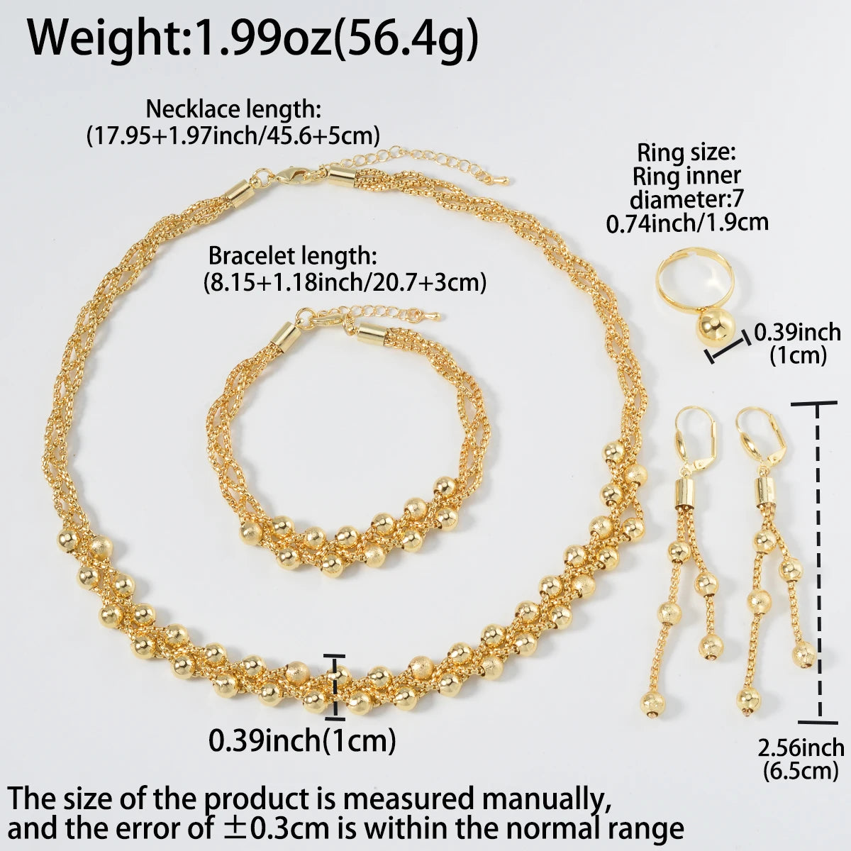 Pearl Pendant 4pcs Jewelry Set Colorful Beads Necklace Bracelet Earrings Ring Bridal Wedding Set Luxury Jewelry Accessories