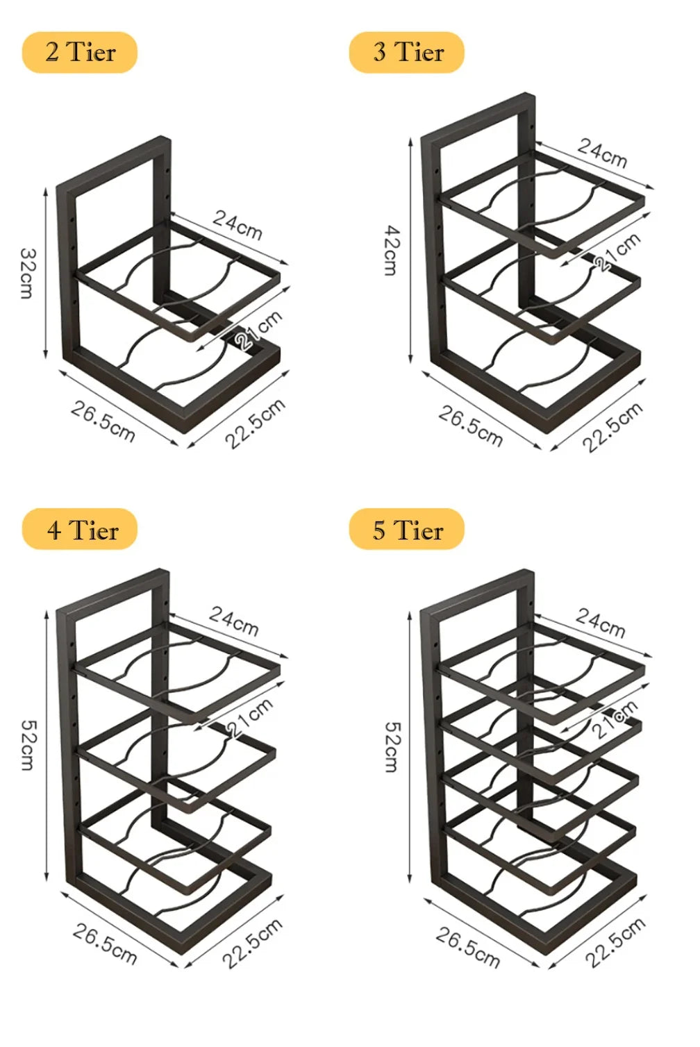 Adjustable Pot Rack Organizer, Kitchen Stainless Steel Pot Storage Rack ,Multi-Layer Household Pot and Pan Organzier for Kitchen