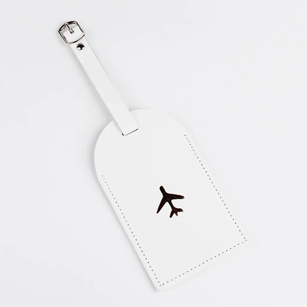 Luggage Tag Suitcase Luggage Label PU Leather Baggage Boarding Bag Tag Portable Travel Accessories Name ID Address Holder