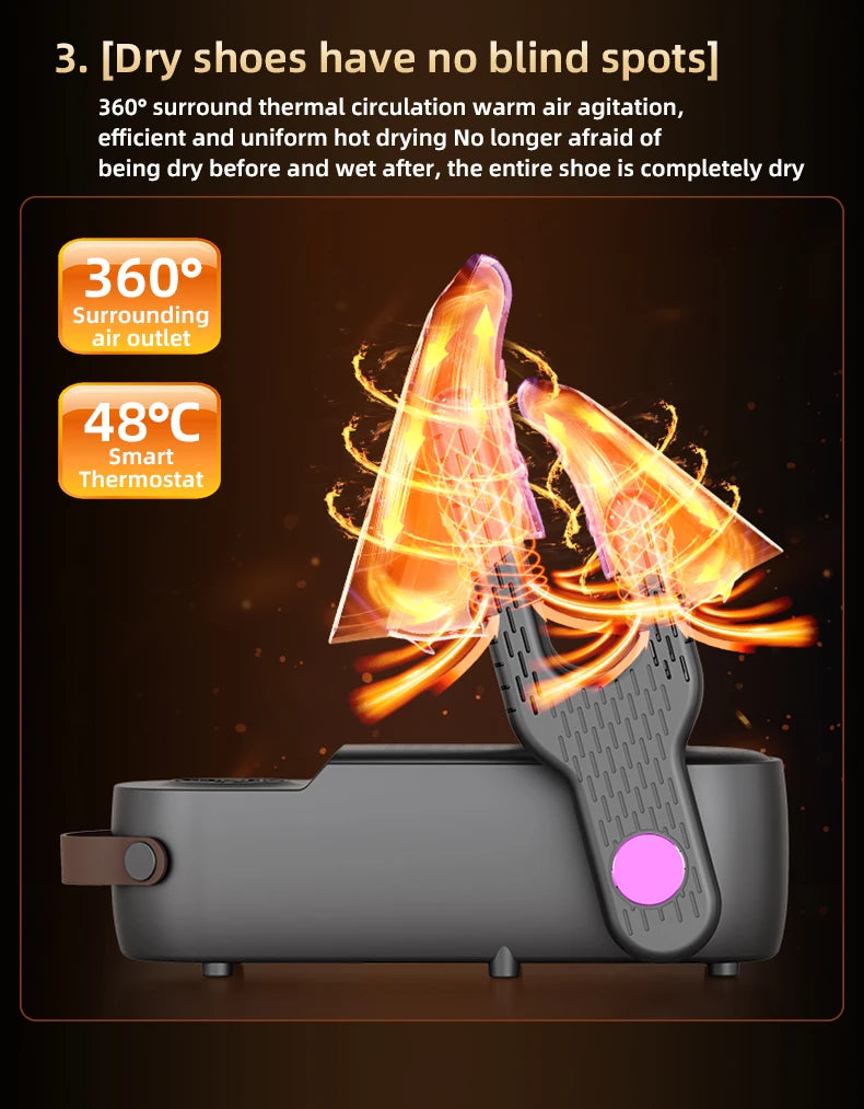Shoe Dryer Boot Warmer UV Sterilizer Fast Drying Deodorizer Intelligent Timer for Boots Sneakers Home Use Portable Electric