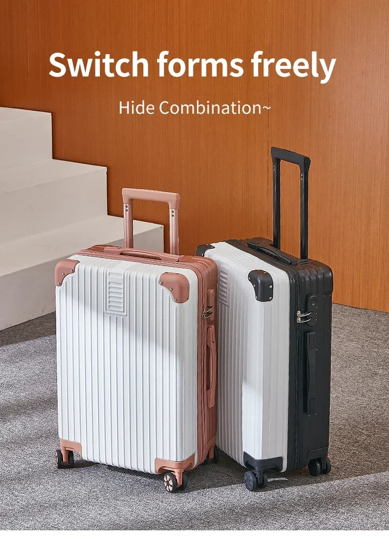 Aluminum Alloy Carry-On Luggage with Cup Holder Spinner Case