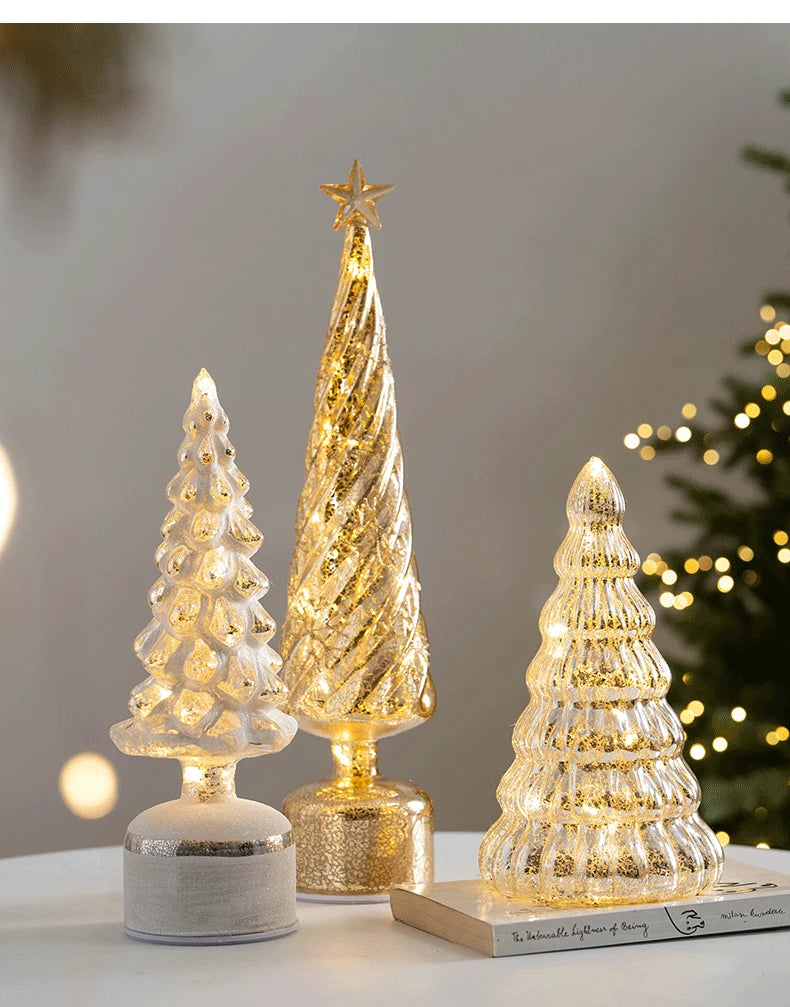 Portable Christmas Tree Night Light | 100% Cordless for Bedroom Desk | Battery Not Included | Romantic Xmas Decor Gift