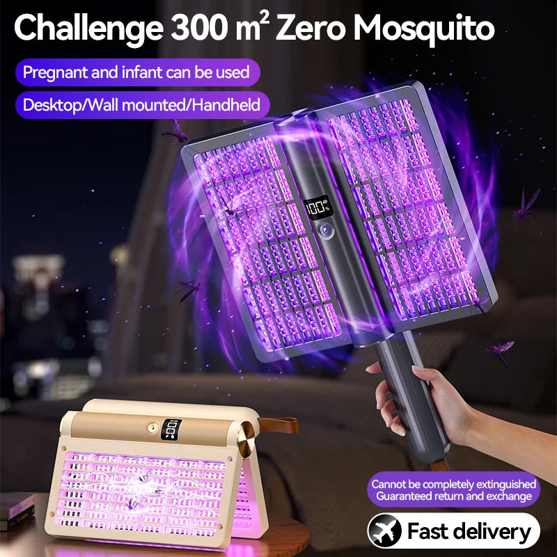 Electric Shock Mosquito Swatter Foldable Zapper Anti Mosquito Lamp Repellent Killer Rechargeable Portable Indoor Outdoor Use