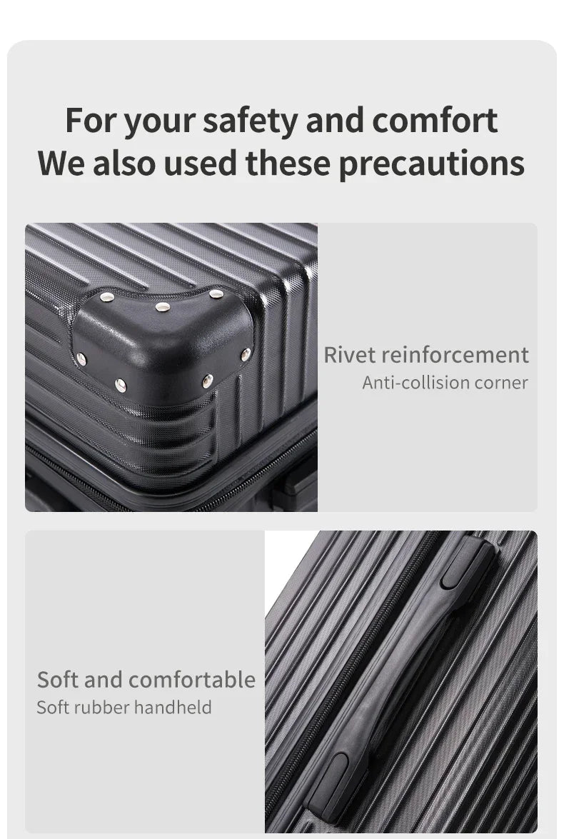 Aluminum Alloy Carry-On Luggage with Cup Holder Spinner Case