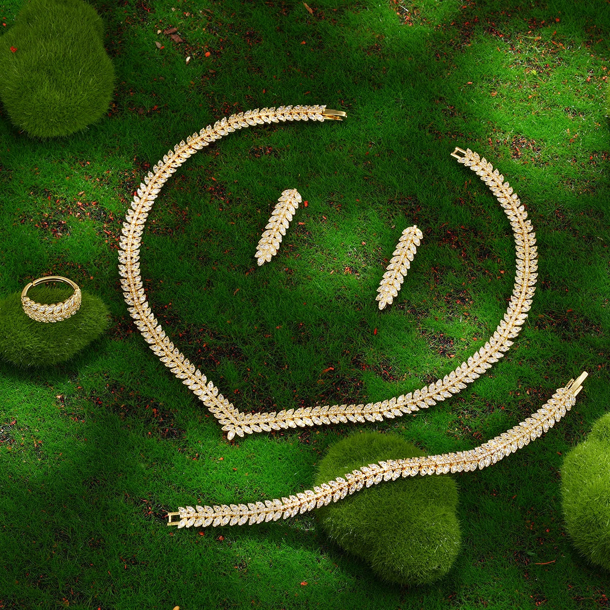 2023 Hot Selling Cubic Zirconia Bridal Wedding Jewelry Set Bridal 4-piece Set Women's Jewelry Set Jewelry Brand Reproduction