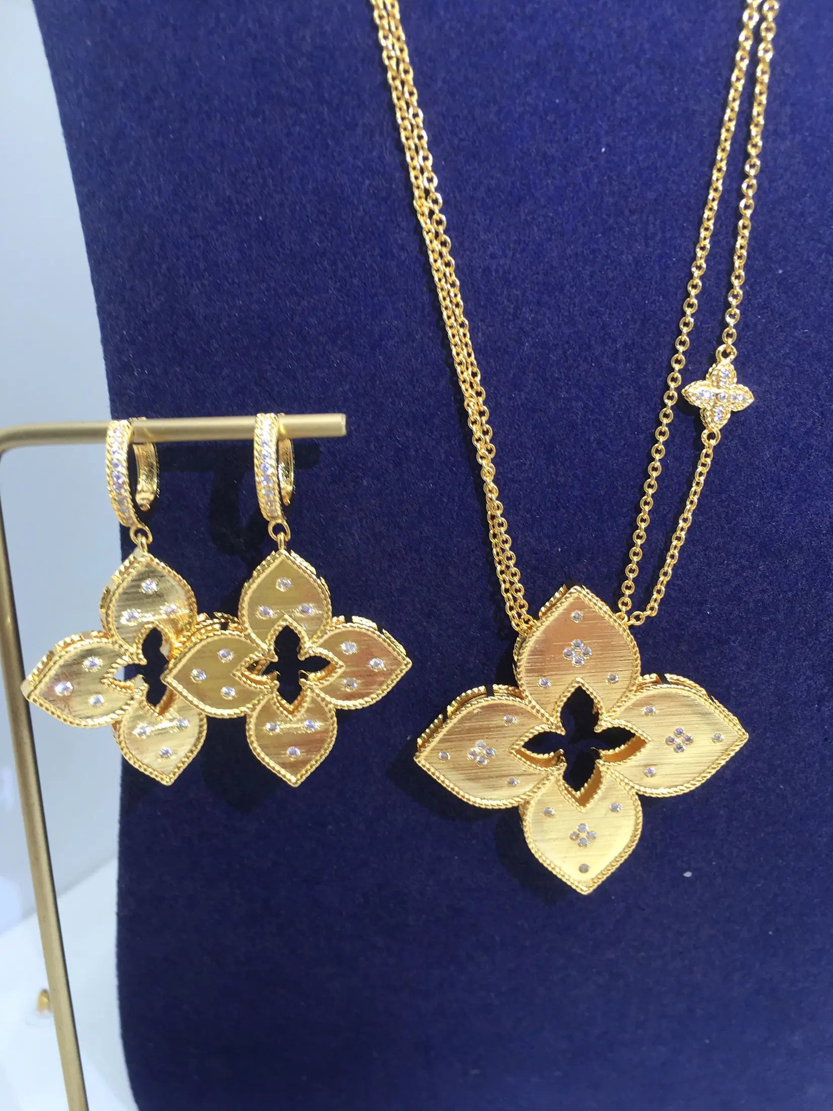 AccKing 2pcs Bridal Zirconia Full Jewelry Sets For Women Party, Luxury Dubai Nigeria CZ Crystal Wedding necklace sets