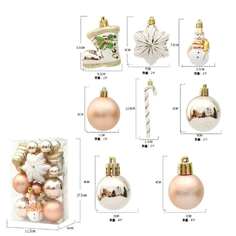 32 Style Christmas Balls Gold Red Christmas Tree Decoration Hanging Bauble Balls Pendant Xmas Party Supplies New Year Gift 2026