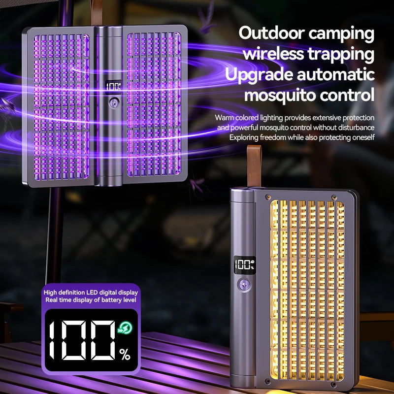 Electric Shock Mosquito Swatter Foldable Zapper Anti Mosquito Lamp Repellent Killer Rechargeable Portable Indoor Outdoor Use