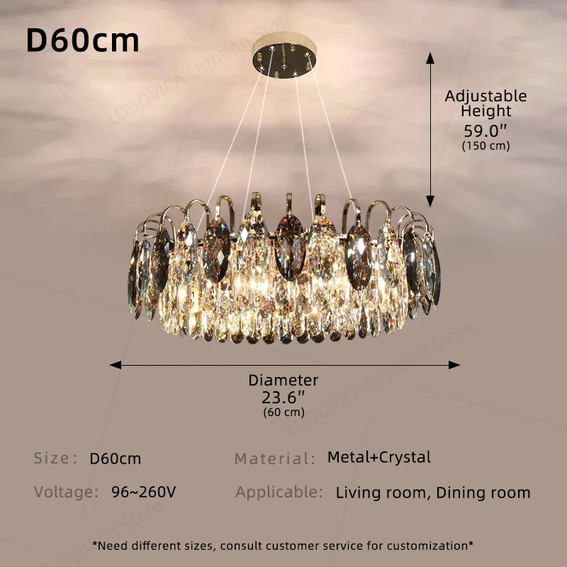Modern Luxury Crystal Chandelier Living Room Kitchen Dining Room Chandelier Home Decoration LED Ceiling Chandelier
