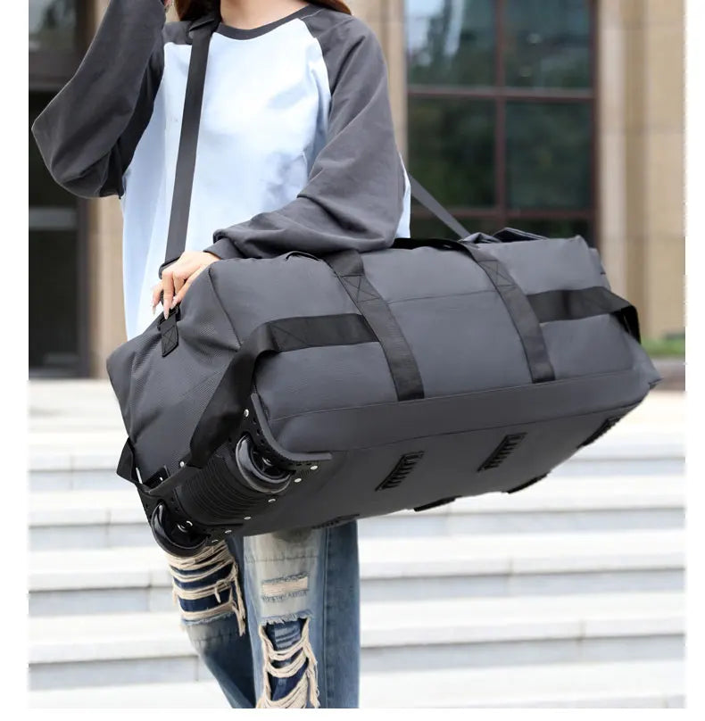 Travel Bag, Large Capacity Handbag, Portable Outdoor Carry-On Luggage, Wheeled Travel Bag, Convenient and Practical Unisex Travel Bag
