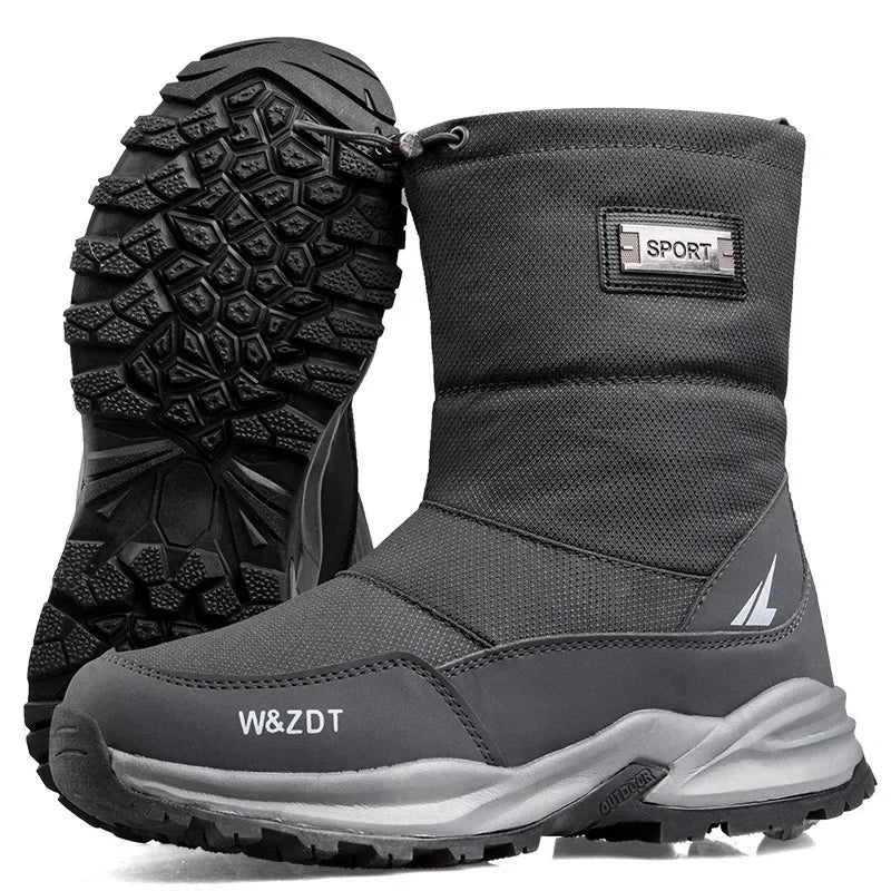 Men’s Winter Snow Boots – Waterproof Zipper Casual Outdoor Shoes