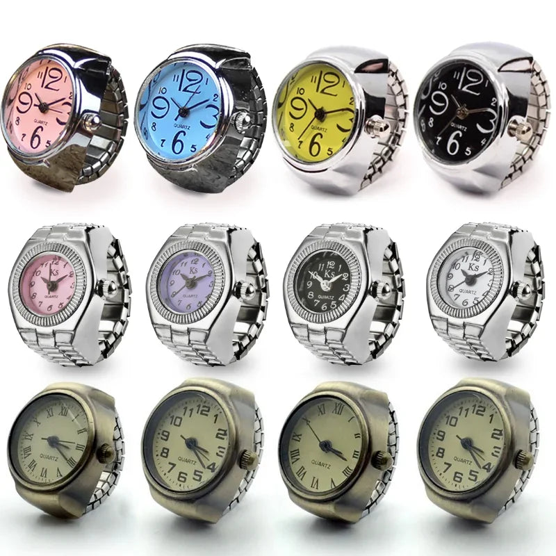 Fashion Rings Finger Watches for Women Men 2025 Fashion Party Quartz Watches Unisex Couple Rings Jewelry Gifts