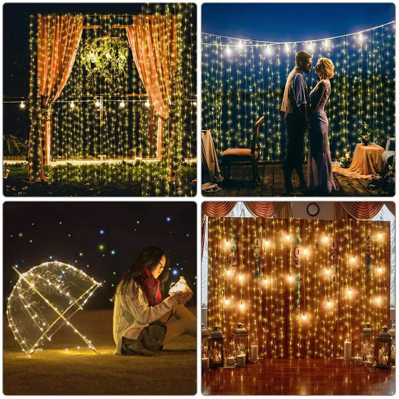 6x3M LED Curtain Icicle String Lights Christmas Fairy Lights garland Outdoor Home For Wedding/Party/Garden Decoration 3M