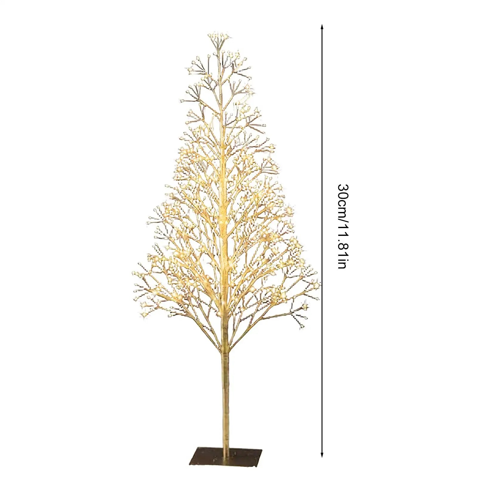 Christmas Trees With LED Lights Warm White Sparkling Gold Trees Twinkling Outdoor Decoration Pre-Lit Christmas Trees Light