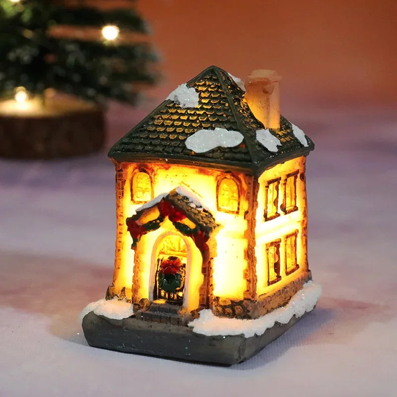 Christmas Decorations LED Night Lights Luminous Landscape House Children's Gift Christmas New Year Ornaments Festival Lighting