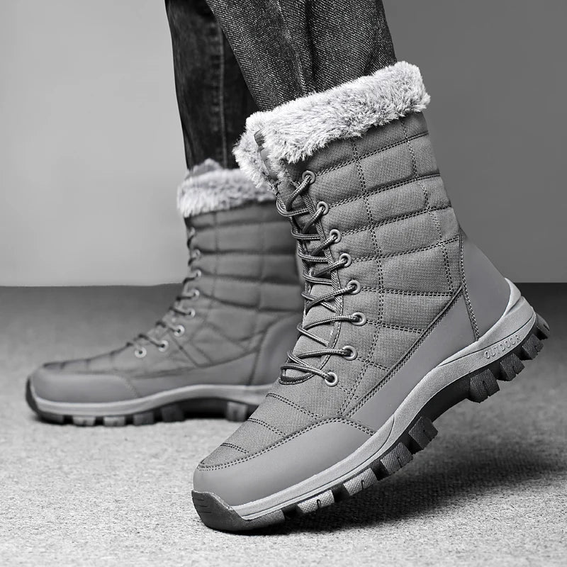 Men’s Winter Snow Boots – Waterproof Anti-Slip Outdoor Shoes