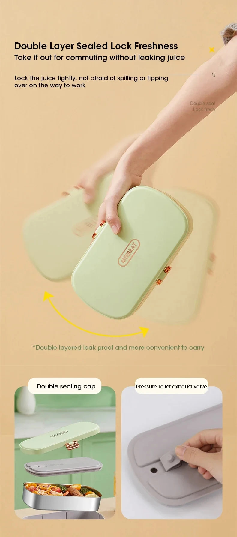 Electric Lunch Box Portable Food Warmer Water Free Bento Box Stainless Steel Food Warmer Office Food Lunch Box Electric Heater