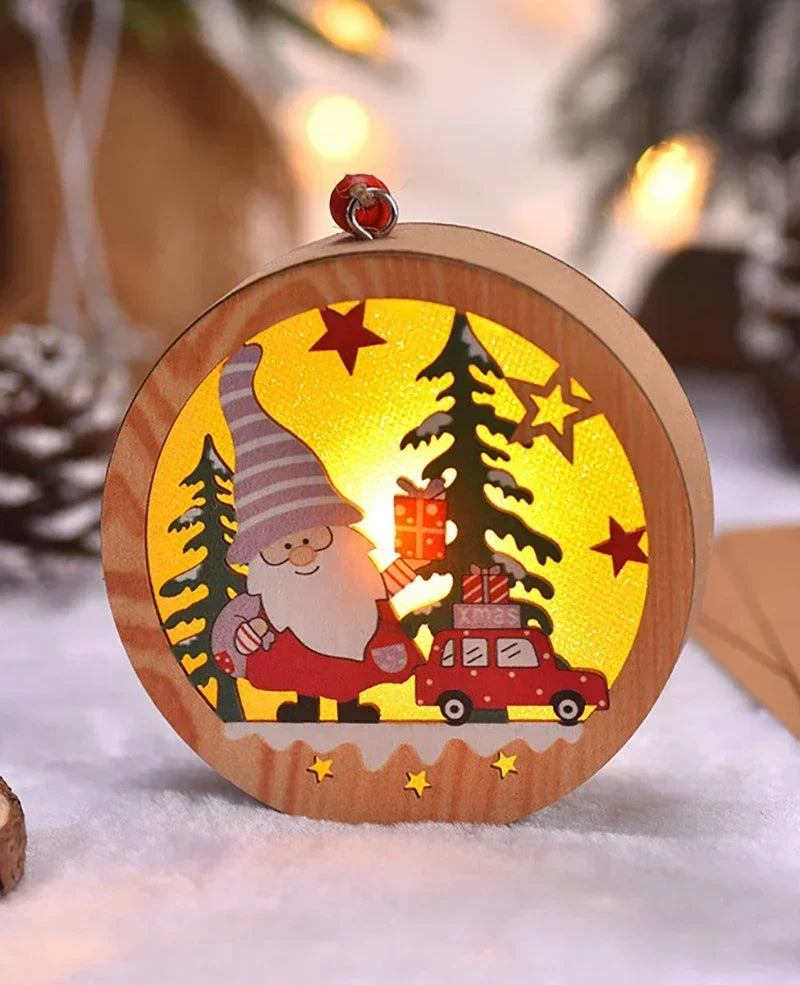 Christmas Decorations LED Night Light Luminous Christmas Tree Pendant Santa Claus Snowman Pendant Ornament Xmas Night Lights