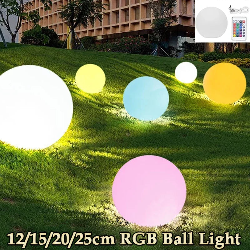 LED Ball Lamp Remote Control Outdoors Lawn Lamp Swimming Pool Wedding Party Holiday Home Decoration Courtyard Atmosphere Light