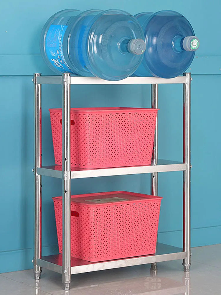 Stainl Steel Kitchen Storage Ra Stand Multi-Layer Microwave Organizer elf Utensil Storage Cabinet Floor Mounted