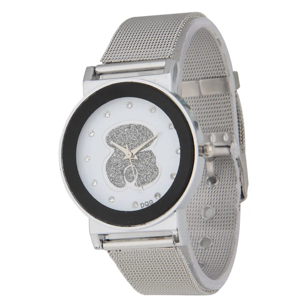 Women’s Bear Diamond Quartz Watch – Stainless Steel
