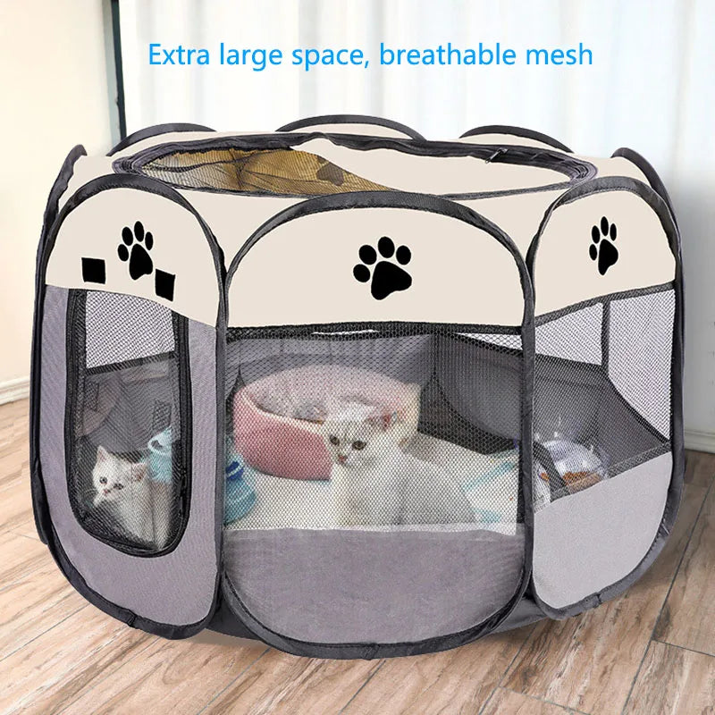 Foldable Pet Playpen Tent for Cats & Dogs