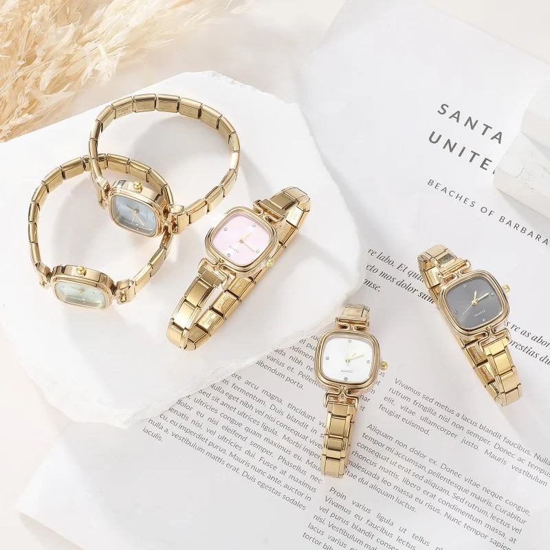 Men Women Stainless Steel Simple Watch Fit 9mm Bracelet For Student Friend Wife Birthday DIY Fashion Jewelry Gifts Dropshipping