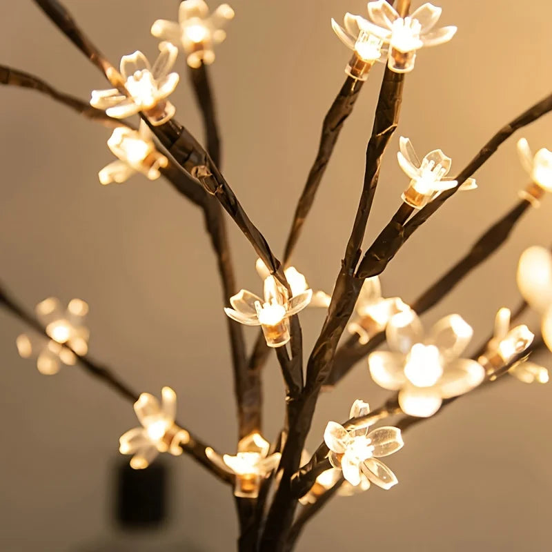 Cherry Blossom Tree Light Warm White LED Landscape Decoration for Home Garden Wedding Christmas Festival Party (Without battery)