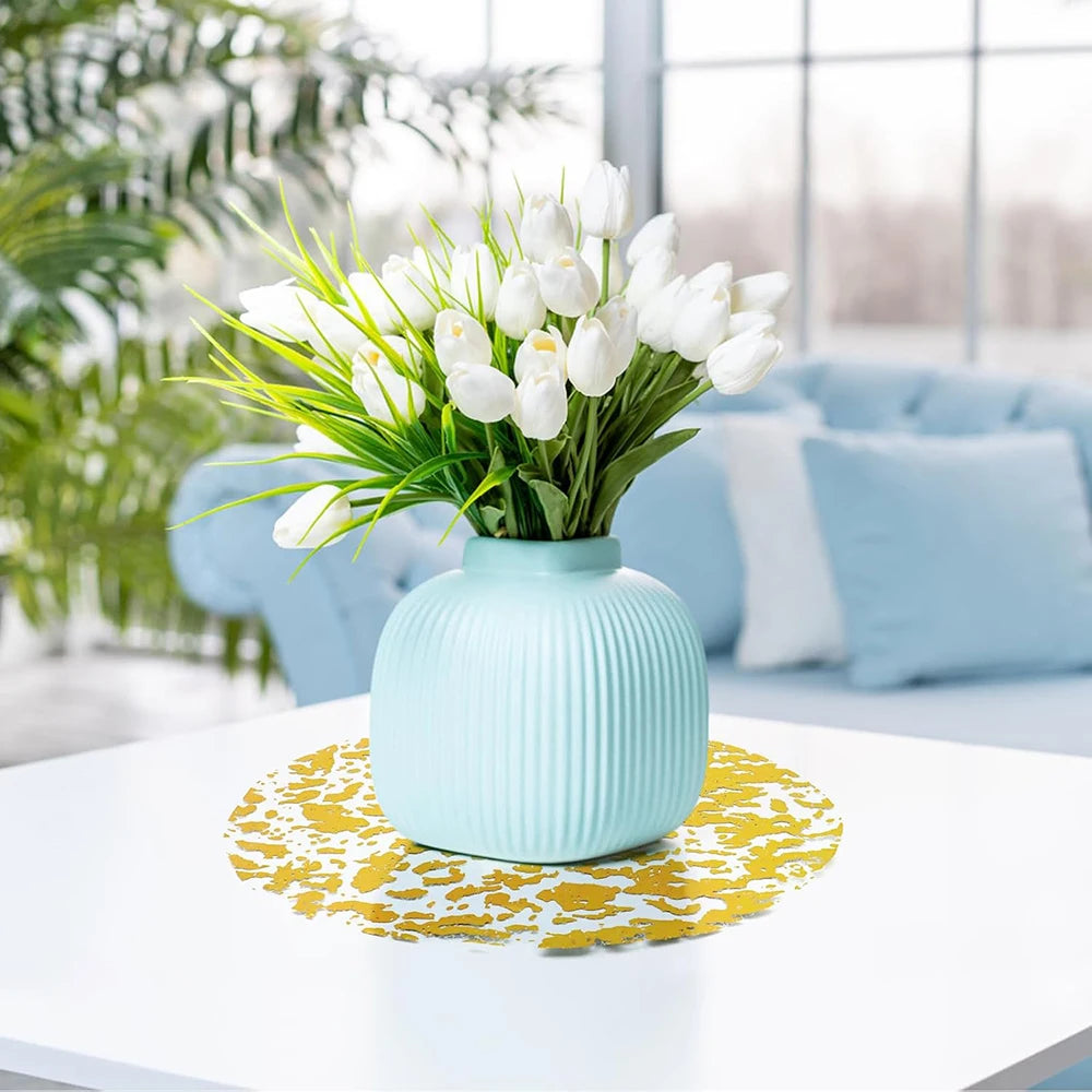 12pcs 13in Disposable Gold Placemats Set Birthday Party Decoration Gold Foil Placemats Wedding Graduation Baby Shower Decoration